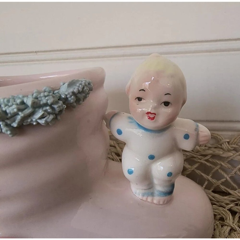Relpo Pink Baby Bootie Planter, Made In Japan, 1961 Samson Import Co, EUC - Picture 3 of 9